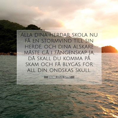 Picture 07 - Jeremia 22:22 SV1917 - Alla dina herdar skola nu få en stormvind till - Bible Verse Picture