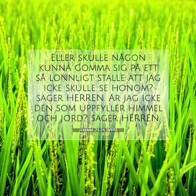 Picture 07 - Jeremia 23:24 SV1917 - Eller skulle någon kunna gömma sig på ett så - Bible Verse Picture