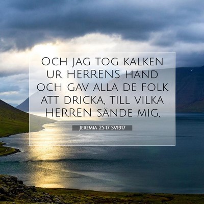 Picture 07 - Jeremia 25:17 SV1917 - Och jag tog kalken ur HERRENS hand och gav alla - Bible Verse Picture