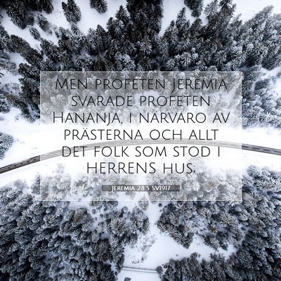 Picture 07 - Jeremia 28:5 SV1917 - Men profeten Jeremia svarade profeten Hananja, i - Bible Verse Picture