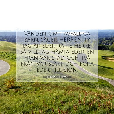 Picture 07 - Jeremia 3:14 SV1917 - Vänden om, I avfälliga barn, säger HERREN, ty - Bible Verse Picture
