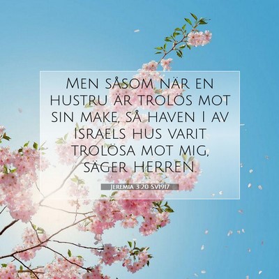 Picture 07 - Jeremia 3:20 SV1917 - Men såsom när en hustru är trolös mot sin - Bible Verse Picture