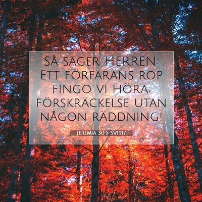 Picture 07 - Jeremia 30:5 SV1917 - Så säger HERREN: Ett förfärans rop fingo vi - Bible Verse Picture
