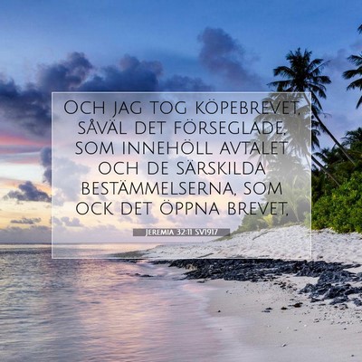 Picture 07 - Jeremia 32:11 SV1917 - Och jag tog köpebrevet, såväl det förseglade, - Bible Verse Picture