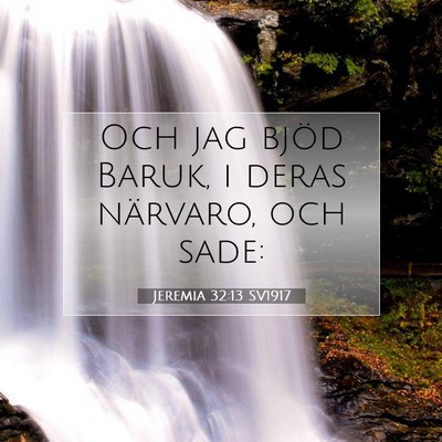 Picture 07 - Jeremia 32:13 SV1917 - Och jag bjöd Baruk, i deras närvaro, och - Bible Verse Picture