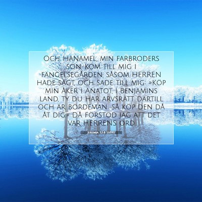 Picture 07 - Jeremia 32:8 SV1917 - Och Hanamel, min farbroders son, kom till mig i - Bible Verse Picture