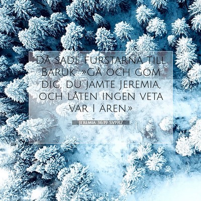 Picture 07 - Jeremia 36:19 SV1917 - Då sade furstarna till Baruk: »Gå och göm - Bible Verse Picture
