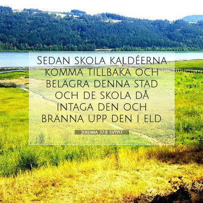 Picture 07 - Jeremia 37:8 SV1917 - Sedan skola kaldéerna komma tillbaka och - Bible Verse Picture