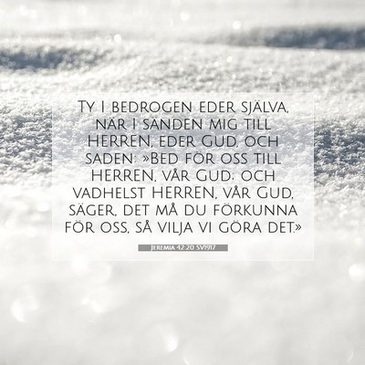 Picture 07 - Jeremia 42:20 SV1917 - Ty I bedrogen eder själva, när I sänden mig - Bible Verse Picture