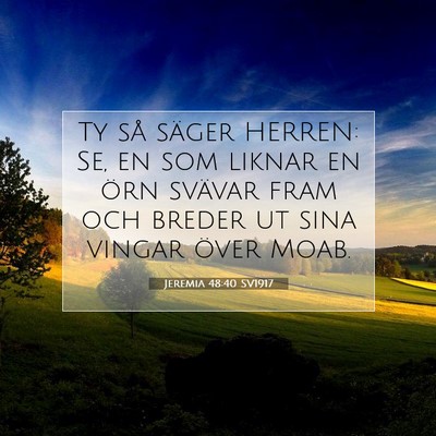 Picture 07 - Jeremia 48:40 SV1917 - Ty så säger HERREN: Se, en som liknar en örn - Bible Verse Picture