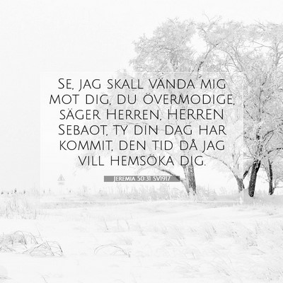 Picture 07 - Jeremia 50:31 SV1917 - Se, jag skall vända mig mot dig, du övermodige, - Bible Verse Picture