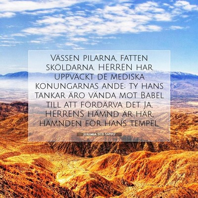 Picture 07 - Jeremia 51:11 SV1917 - Vässen pilarna, fatten sköldarna. HERREN har - Bible Verse Picture