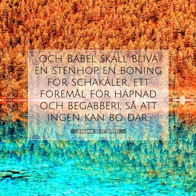 Picture 07 - Jeremia 51:37 SV1917 - och Babel skall bliva en stenhop, en boning för - Bible Verse Picture