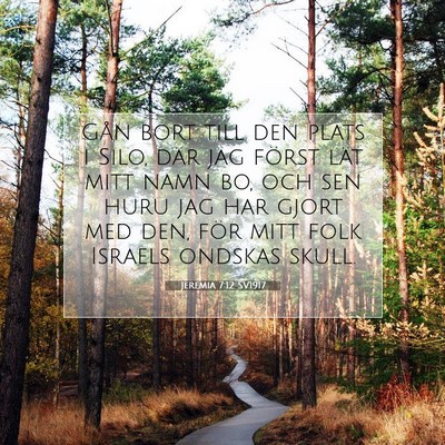 Picture 07 - Jeremia 7:12 SV1917 - Gån bort till den plats i Silo, där jag först - Bible Verse Picture