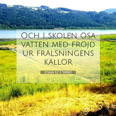 Picture 07 - Jesaja 12:3 SV1917 - Och I skolen ösa vatten med fröjd ur - Bible Verse Picture