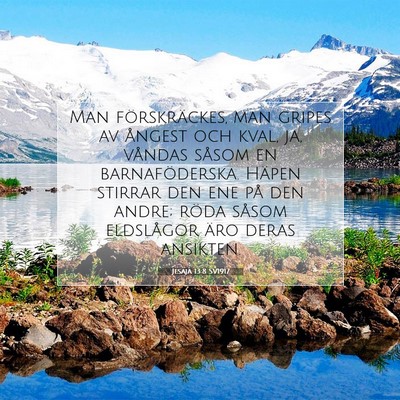 Picture 07 - Jesaja 13:8 SV1917 - Man förskräckes, man gripes av ångest och - Bible Verse Picture