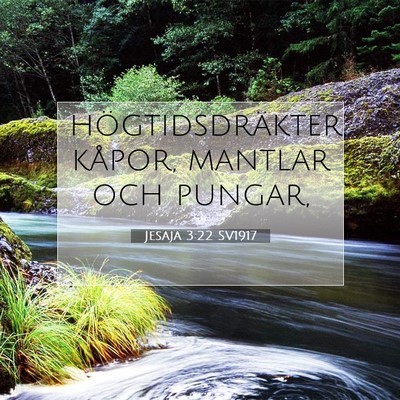 Picture 07 - Jesaja 3:22 SV1917 - högtidsdräkter, kåpor, mantlar och - Bible Verse Picture