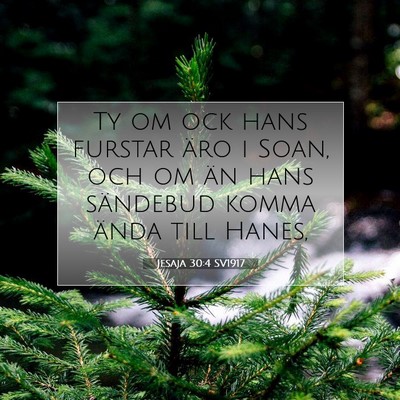Picture 07 - Jesaja 30:4 SV1917 - Ty om ock hans furstar äro i Soan, och om än - Bible Verse Picture