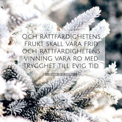Picture 07 - Jesaja 32:17 SV1917 - Och rättfärdighetens frukt skall vara frid och - Bible Verse Picture