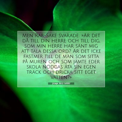 Picture 07 - Jesaja 36:12 SV1917 - Men Rab-Sake svarade: »Är det då till din - Bible Verse Picture
