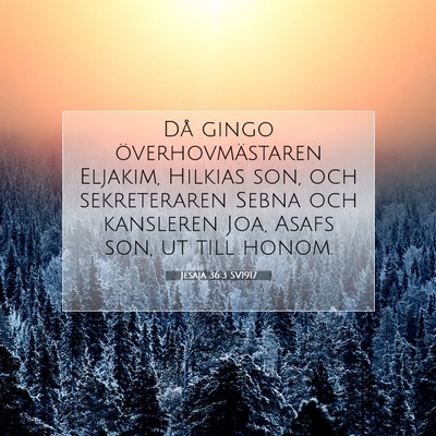 Picture 07 - Jesaja 36:3 SV1917 - Då gingo överhovmästaren Eljakim, Hilkias son, - Bible Verse Picture