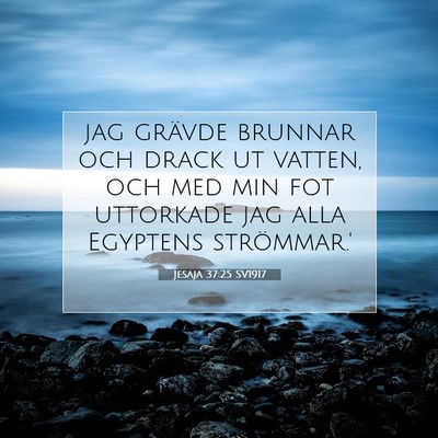 Picture 07 - Jesaja 37:25 SV1917 - jag grävde brunnar och drack ut vatten, och med - Bible Verse Picture