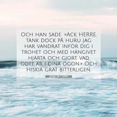 Picture 07 - Jesaja 38:3 SV1917 - Och han sade: »Ack HERRE, tänk dock på huru - Bible Verse Picture