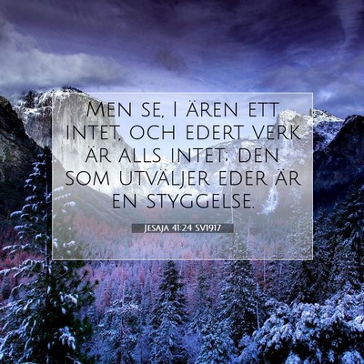 Picture 07 - Jesaja 41:24 SV1917 - Men se, I ären ett intet, och edert verk är - Bible Verse Picture