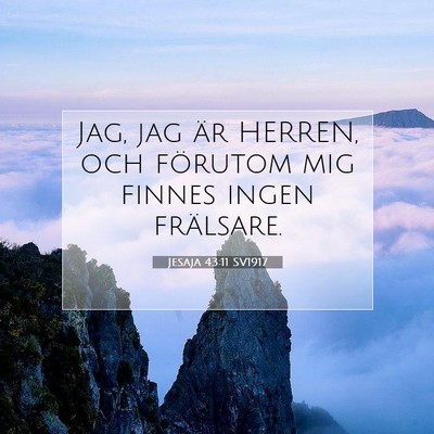 Picture 07 - Jesaja 43:11 SV1917 - Jag, jag är HERREN, och förutom mig finnes - Bible Verse Picture