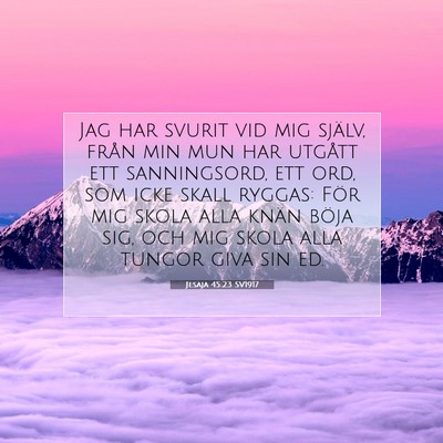 Picture 07 - Jesaja 45:23 SV1917 - Jag har svurit vid mig själv, från min mun har - Bible Verse Picture