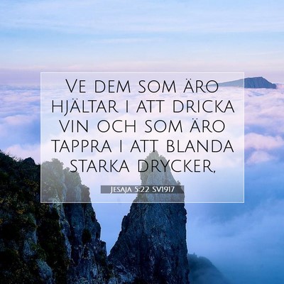 Picture 07 - Jesaja 5:22 SV1917 - Ve dem som äro hjältar i att dricka vin och som - Bible Verse Picture