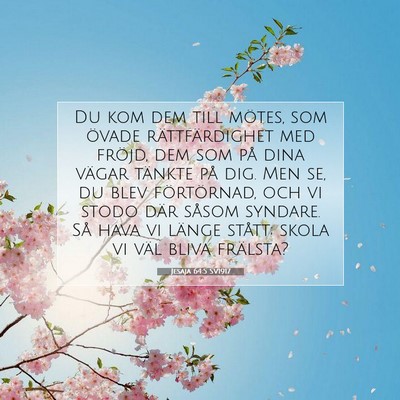 Picture 07 - Jesaja 64:5 SV1917 - Du kom dem till mötes, som övade - Bible Verse Picture