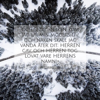Picture 07 - Job 1:21 SV1917 - och sade: »Naken kom jag ur min moders liv, och - Bible Verse Picture