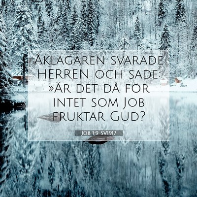 Picture 07 - Job 1:9 SV1917 - Åklagaren svarade HERREN och sade: »Är det då - Bible Verse Picture