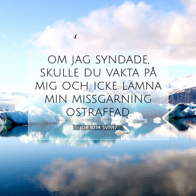 Picture 07 - Job 10:14 SV1917 - om jag syndade, skulle du vakta på mig och icke - Bible Verse Picture