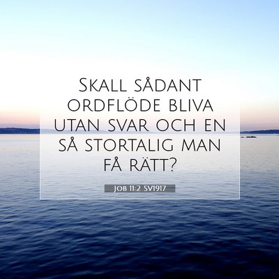 Picture 07 - Job 11:2 SV1917 - Skall sådant ordflöde bliva utan svar och en - Bible Verse Picture