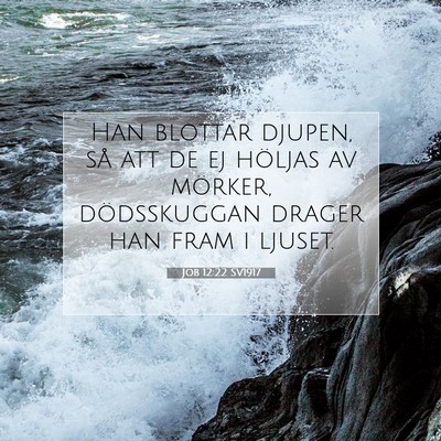 Picture 07 - Job 12:22 SV1917 - Han blottar djupen, så att de ej höljas av - Bible Verse Picture