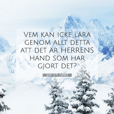 Picture 07 - Job 12:9 SV1917 - Vem kan icke lära genom allt detta att det är - Bible Verse Picture