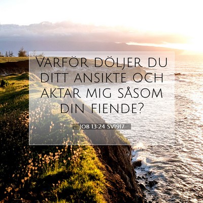 Picture 07 - Job 13:24 SV1917 - Varför döljer du ditt ansikte och aktar mig - Bible Verse Picture