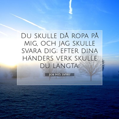 Picture 07 - Job 14:15 SV1917 - Du skulle då ropa på mig, och jag skulle svara - Bible Verse Picture