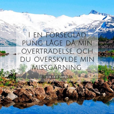 Picture 07 - Job 14:17 SV1917 - I en förseglad pung låge då min - Bible Verse Picture