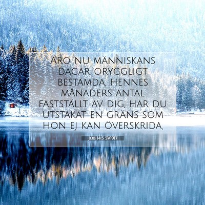 Picture 07 - Job 14:5 SV1917 - Äro nu människans dagar oryggligt bestämda, - Bible Verse Picture