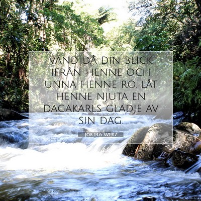 Picture 07 - Job 14:6 SV1917 - vänd då din blick ifrån henne och unna henne - Bible Verse Picture