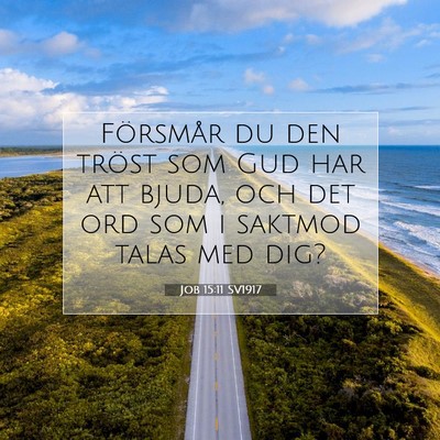 Picture 07 - Job 15:11 SV1917 - Försmår du den tröst som Gud har att bjuda, - Bible Verse Picture