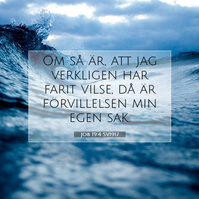 Picture 07 - Job 19:4 SV1917 - Om så är, att jag verkligen har farit vilse, - Bible Verse Picture