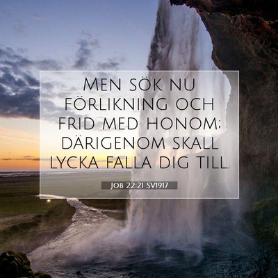 Picture 07 - Job 22:21 SV1917 - Men sök nu förlikning och frid med honom; - Bible Verse Picture