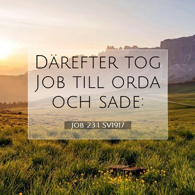 Picture 07 - Job 23:1 SV1917 - Därefter tog Job till orda och - Bible Verse Picture