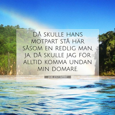 Picture 07 - Job 23:7 SV1917 - Då skulle hans motpart stå här såsom en - Bible Verse Picture
