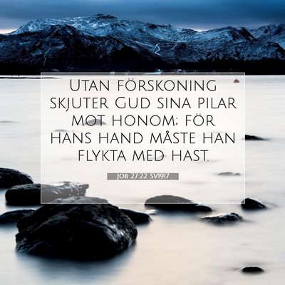 Picture 07 - Job 27:22 SV1917 - Utan förskoning skjuter Gud sina pilar mot - Bible Verse Picture