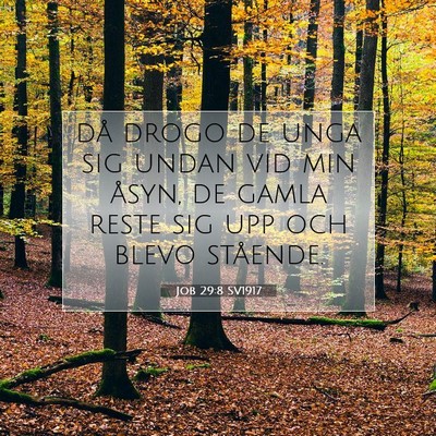 Picture 07 - Job 29:8 SV1917 - då drogo de unga sig undan vid min åsyn, de - Bible Verse Picture